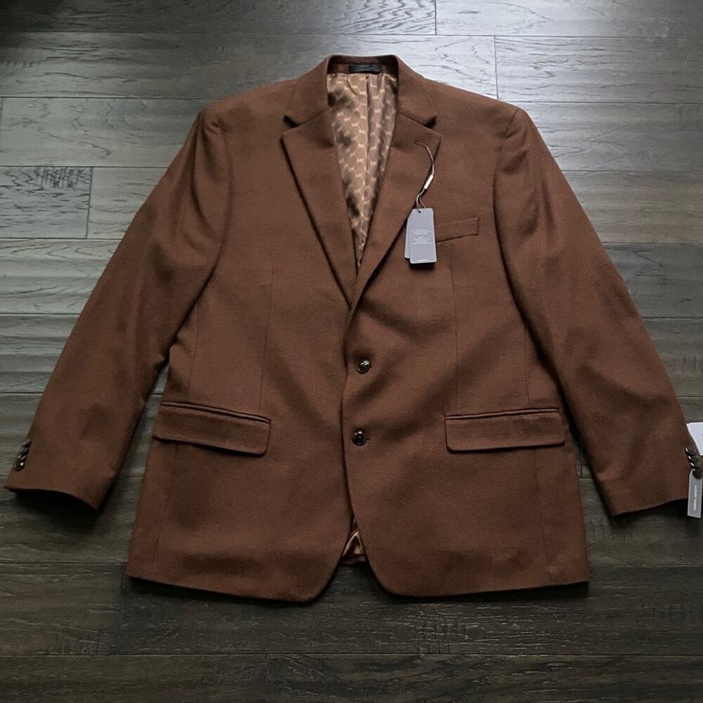 Michael Kors Sport Coat Mens Sz 46L Brown Wool Cashmere Blend 2 Button Closure